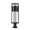 Z-Lite Luca Outdoor Pier Mounted Fixture, 1-Light, 9.25 In.W x 29.75 In.H, Black/Etched 517PHB-553PM-BK-LED - alternate 1